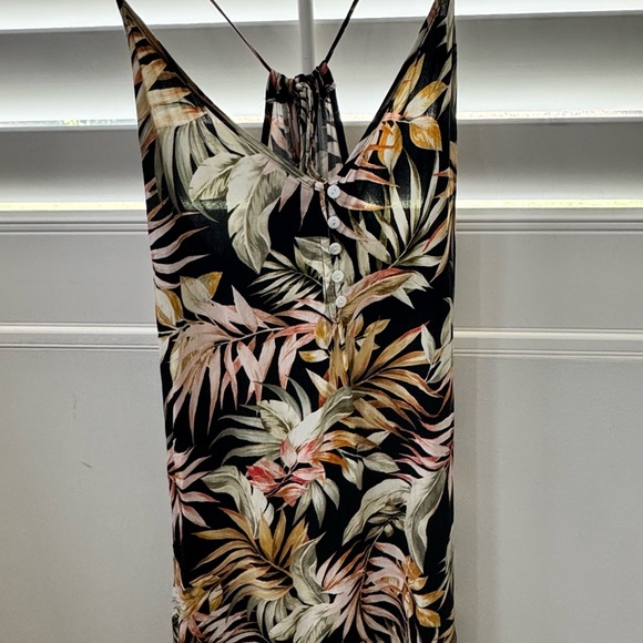 Rip Curl Tropical Print Dress - Black and Pink - Picture 1 of 4